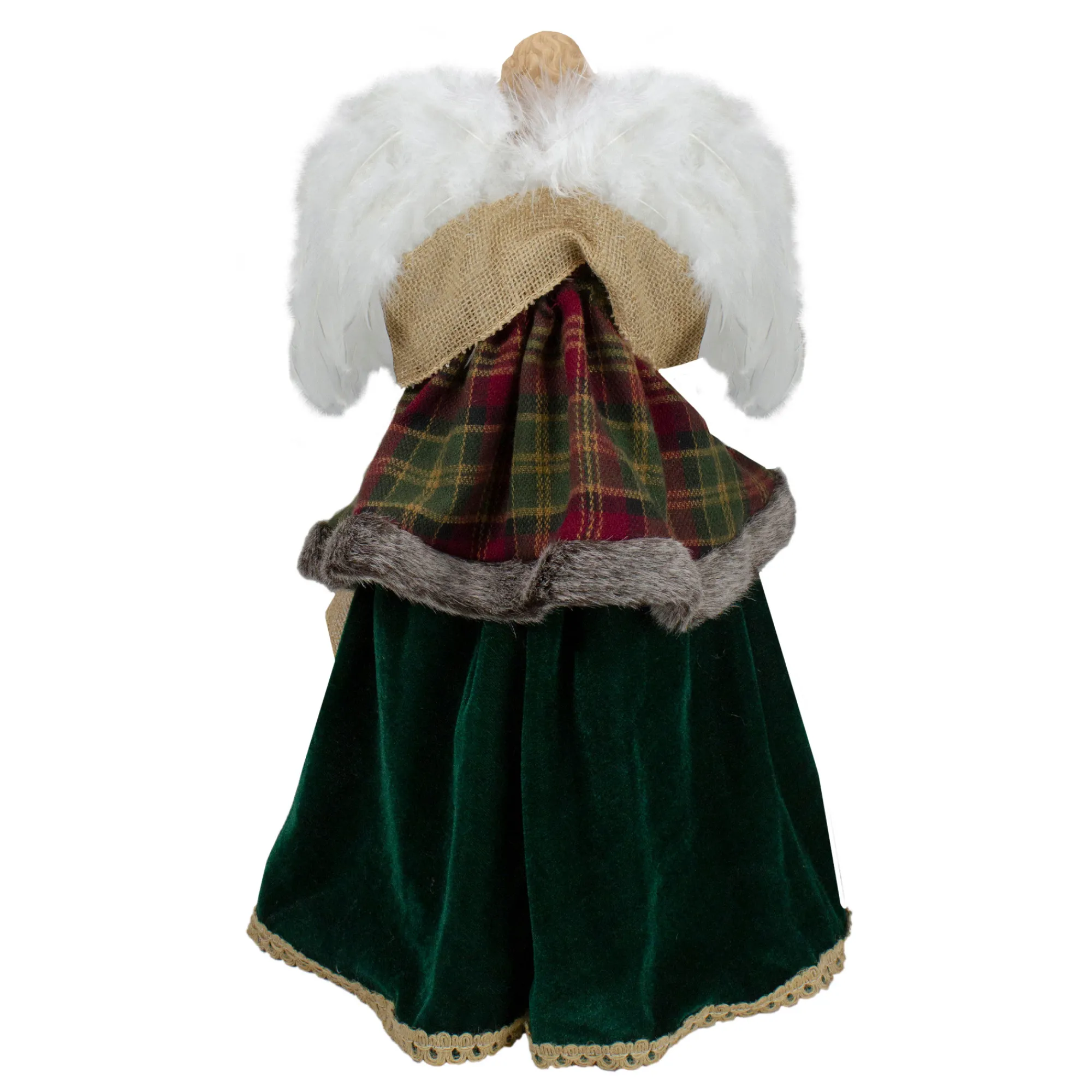 Northlight Angels-18" Red And Green Angel In A Dress Christmas Tree Topper Accented With Holly Berries - Unlit