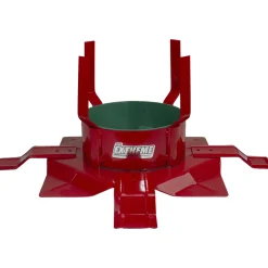 Santa's Solution Real Tree Stands-20" Red And Green Round Outdoor Christmas Tree Stand