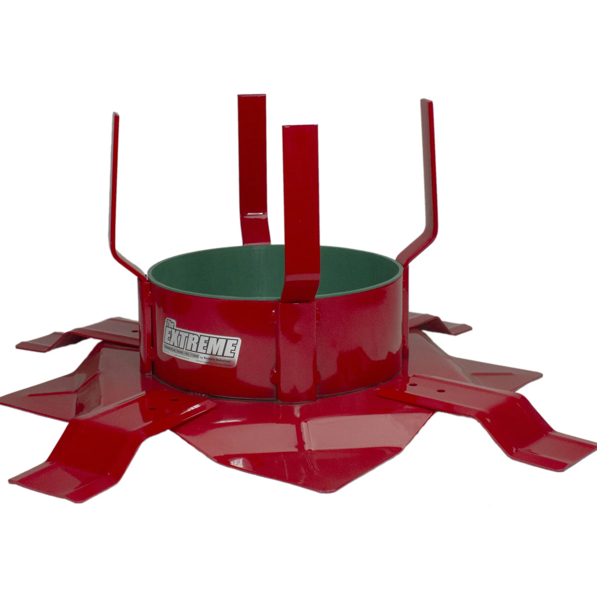 Santa's Solution Real Tree Stands-20" Red And Green Round Outdoor Christmas Tree Stand