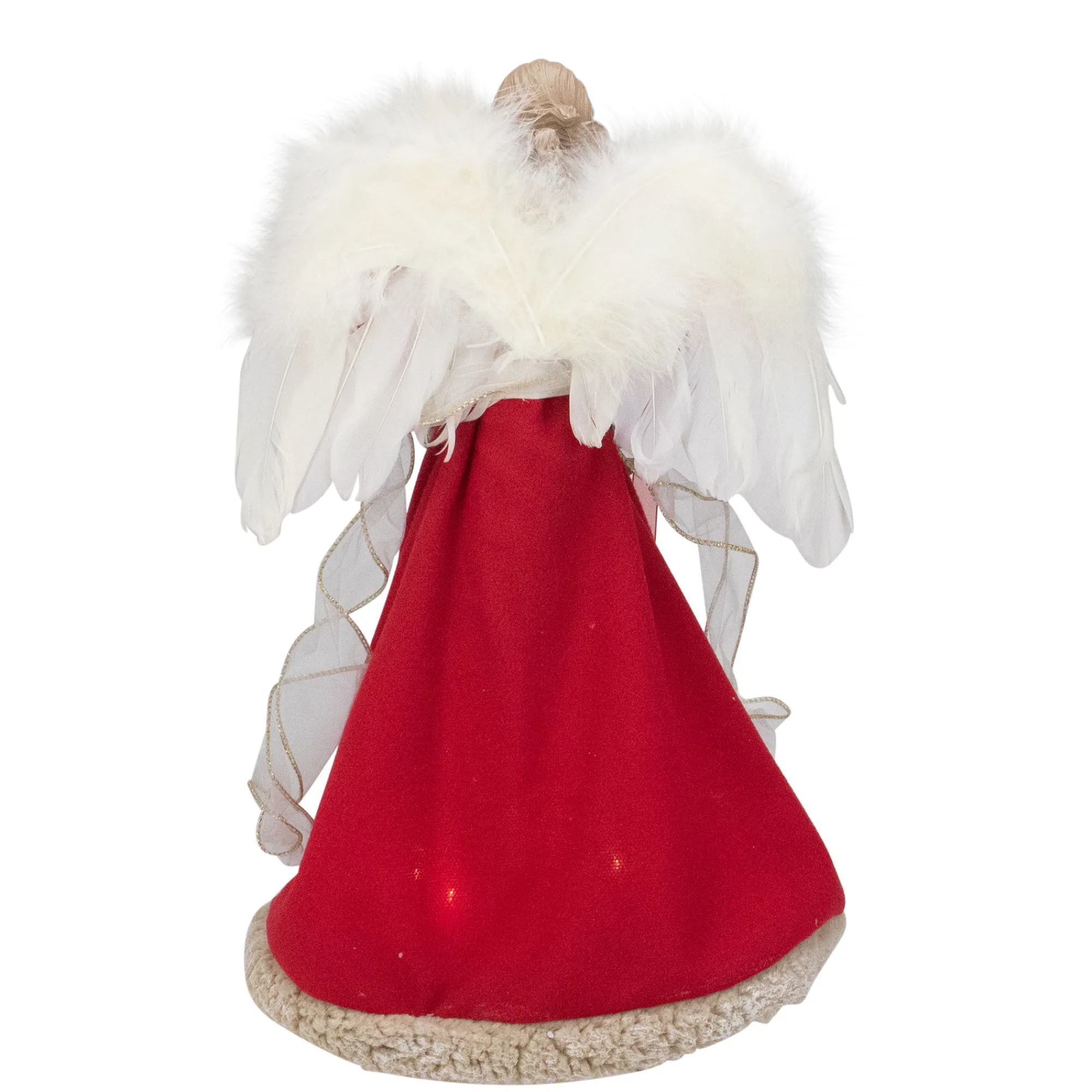 Kurt Adler Angels-16" Red And Ivory Poinsettia Angel Christmas Tree Topper - 33752004