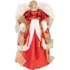 Northlight Angels-14" Red And White Angel With Lighted Wings Christmas Tree Topper