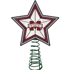 The Memory Company Stars-10" Red And White Star Ncaa Mississippi State Bulldogs Christmas Tree Topper