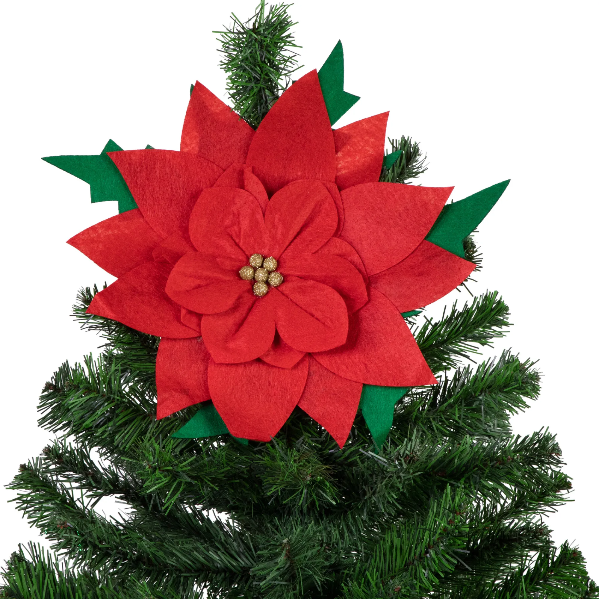 Northlight Stars-29" Red Poinsettia Tie-On Christmas Tree Topper, Unlit