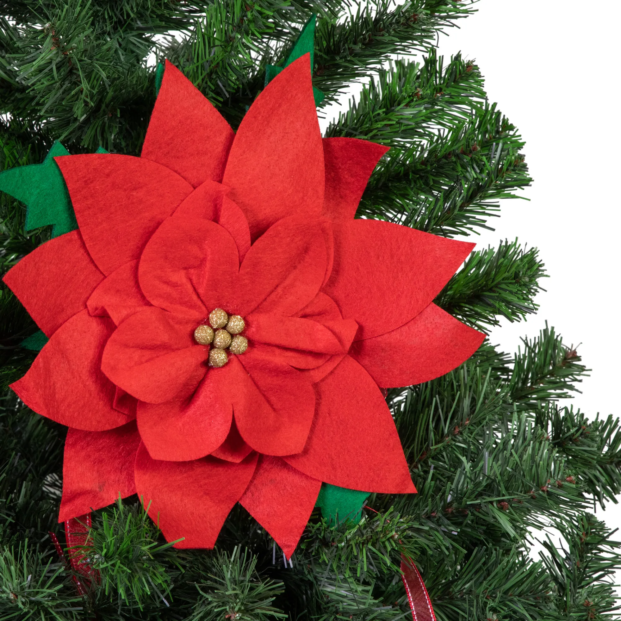 Northlight Stars-29" Red Poinsettia Tie-On Christmas Tree Topper, Unlit