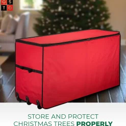 osto Tree Storage-45" Red Rigid Rolling Artificial Christmas Tree Storage Bag