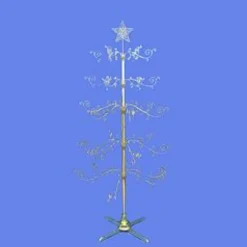 KSA Unlit-7' Riveting Revolving Gold Metal Ornament Display Tree