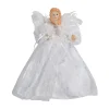 KSA Angels-9" Seasons Of Elegance White Lace Angel Christmas Tree Topper - Clear Lights