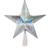 Kurt Adler Stars-8.75" Silver "Merry Christmas" Star Tree Topper - Multi Colored