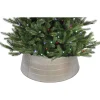 Contemporary Home Living Artificial Tree Stands-28" Silver Rustic Christmas Galvanized Tree Collar
