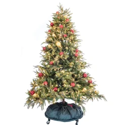 Tree Keeper Artificial Tree Stands-65" Slate Gray Christmas Decorated Upright Tree Storage Bag With Rolling Tree Stand
