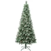 Christmas Central Unlit-7.5' Slim Iced Perry Hard Needle Artificial Christmas Tree, Unlit