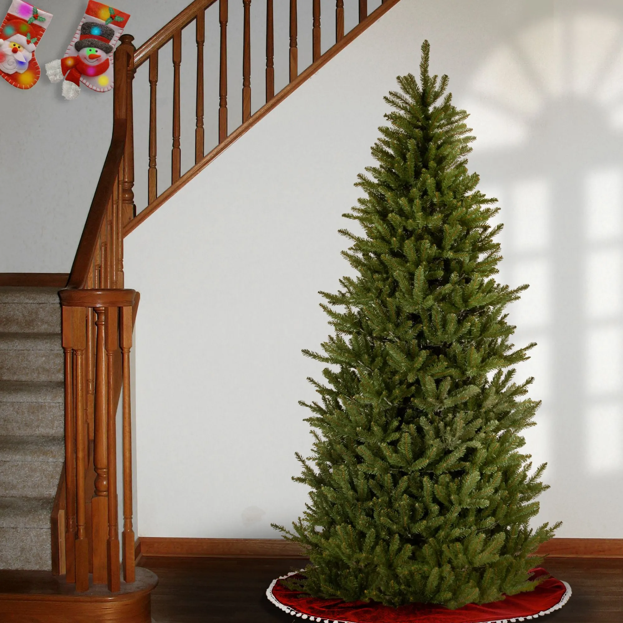 Christmas Central Unlit-7.5' Slim Natural Fraser Fir Artificial Christmas Tree, Unlit