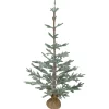 Northlight Unlit-3' Snow Covered Slim Pine Artificial Christmas Tree With Jute Base - Unlit
