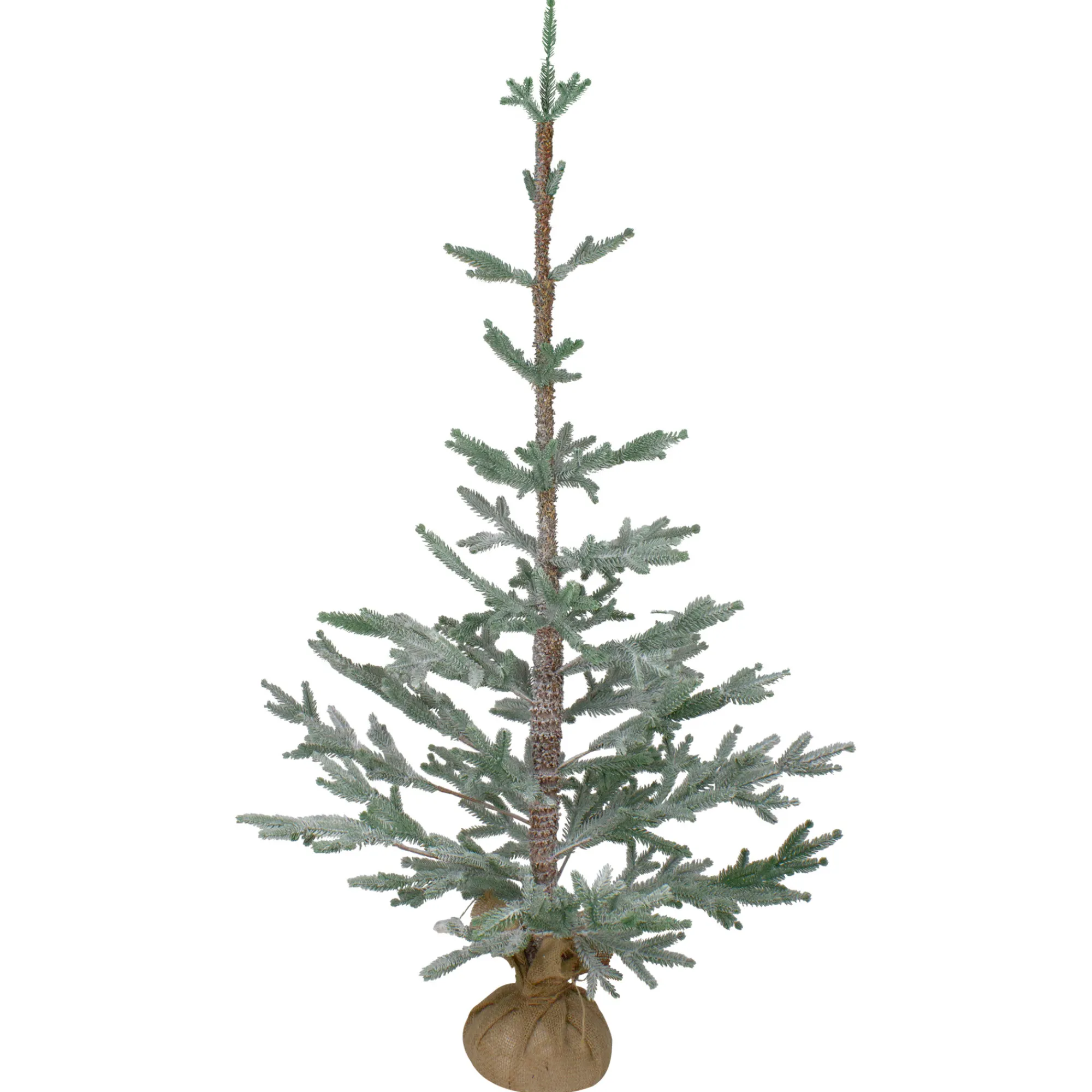 Northlight Unlit-3' Snow Covered Slim Pine Artificial Christmas Tree With Jute Base - Unlit