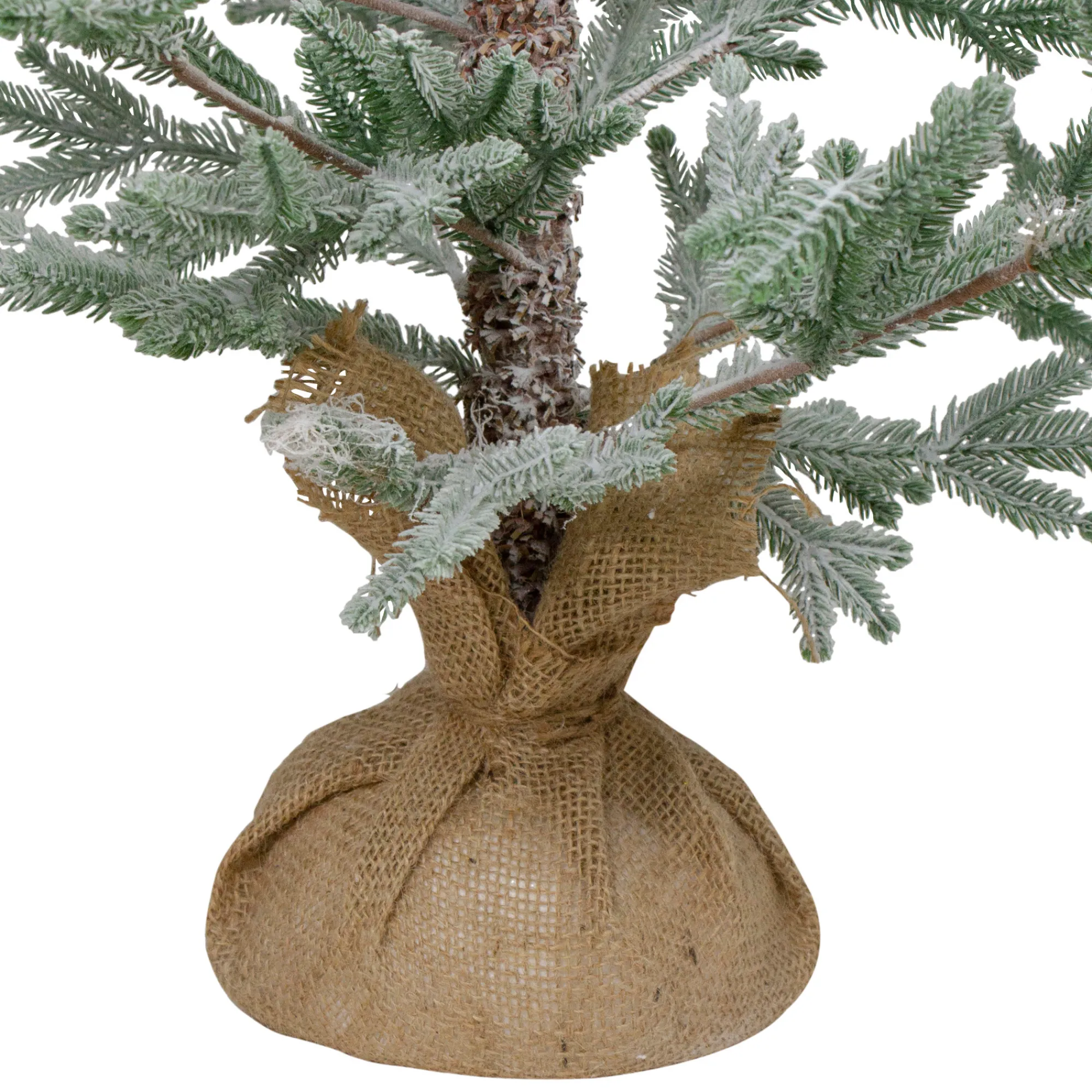 Northlight Unlit-3' Snow Covered Slim Pine Artificial Christmas Tree With Jute Base - Unlit