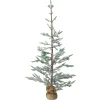Northlight Unlit-5' Snow Covered Slim Pine Artificial Christmas Tree With Jute Base– Unlit