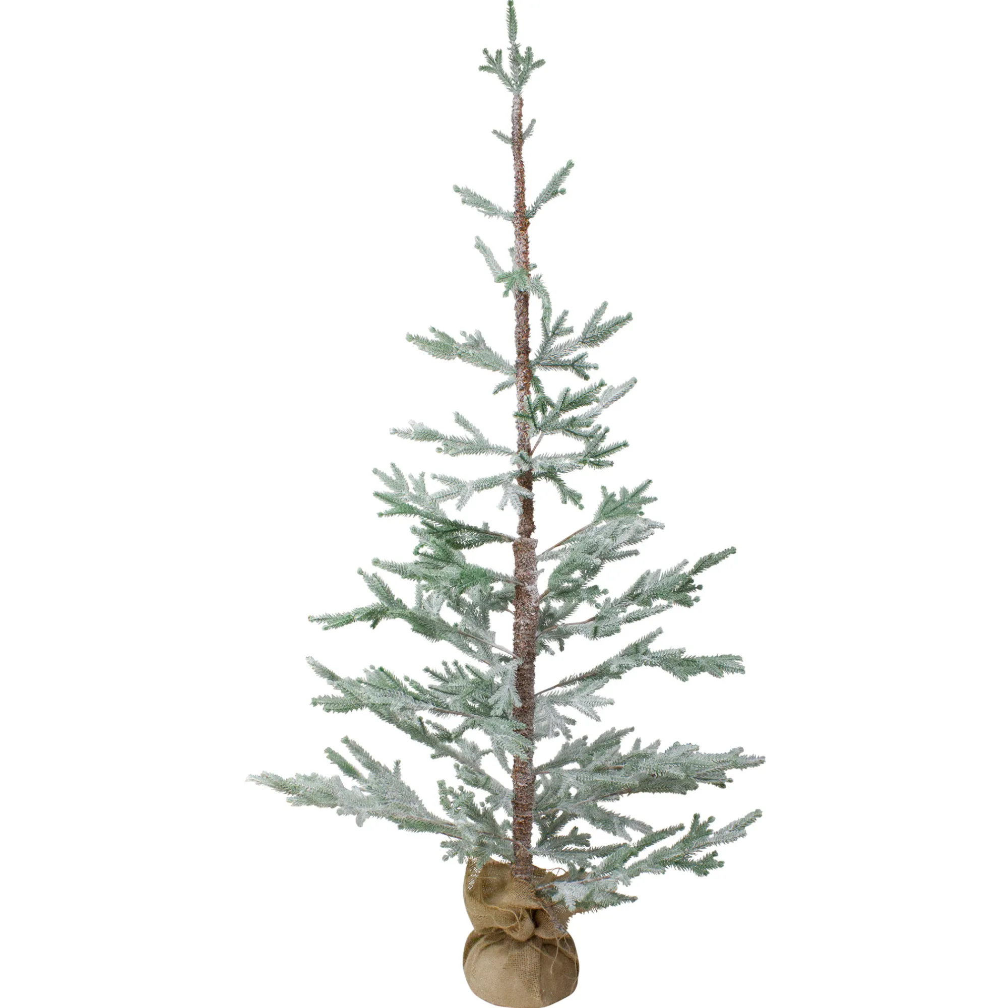Northlight Unlit-5' Snow Covered Slim Pine Artificial Christmas Tree With Jute Base– Unlit