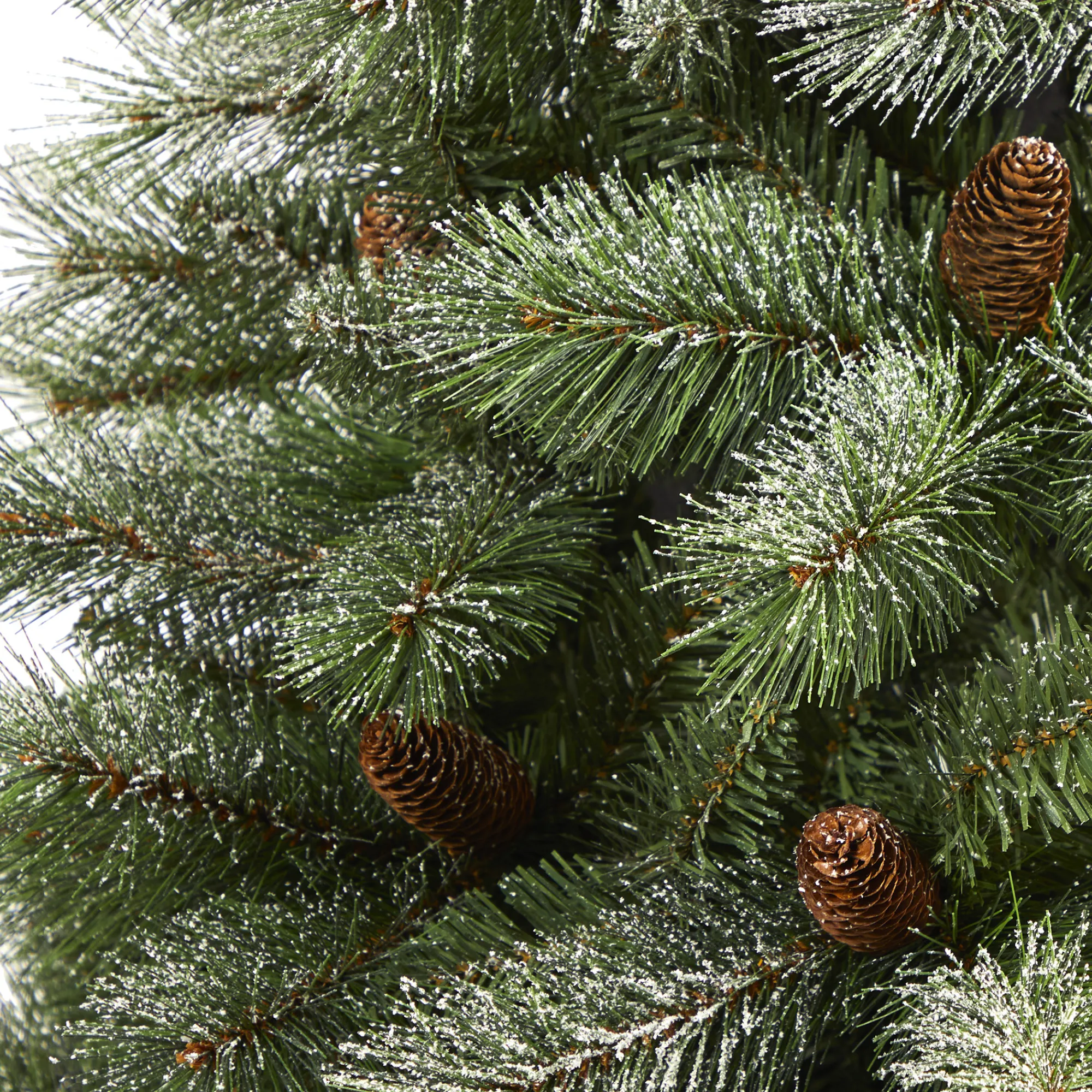 Nearly Natural Unlit-6' Snowed French Pine Artificial Christmas Tree With Pinecones, Unlit