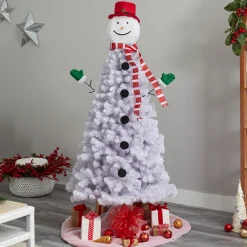 Nearly Natural Unlit-6.5' Snowman Artificial Christmas Tree, Unlit