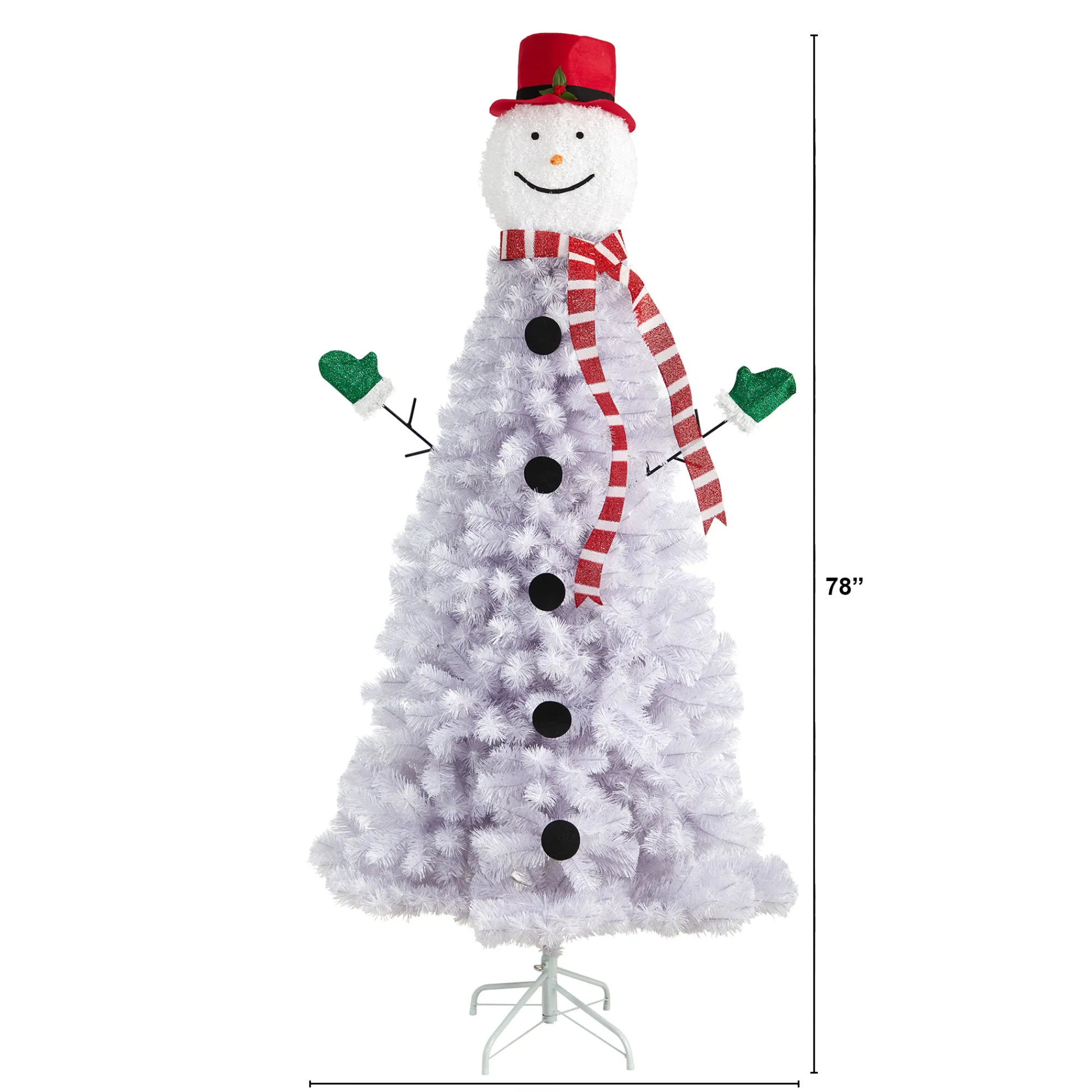 Nearly Natural Unlit-6.5' Snowman Artificial Christmas Tree, Unlit