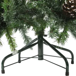 Northlight Unlit-4' Snowy Delta Pine With Pine Cones Full Artificial Christmas Tree - Unlit