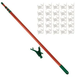 Dyno Tree Storage-11' Telescoping Christmas Tree Decorating Pole For Hanging Lights - Includes 25 Gutter Clips