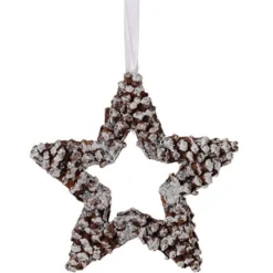 Raz Stars-10" The Birches White Pine Cone Star Christmas Ornament