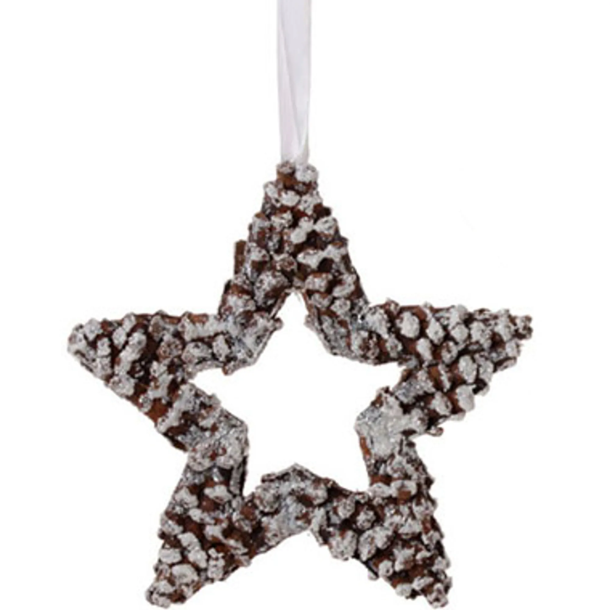 Raz Stars-10" The Birches White Pine Cone Star Christmas Ornament