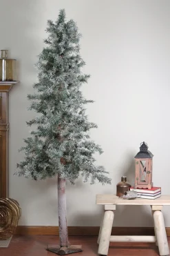 Allstate Unlit-7' Unlit Slim Frosted And Glittered Woodland Alpine Artificial Christmas Tree