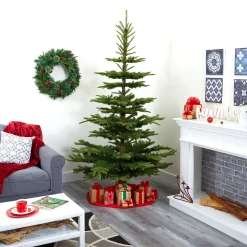 Nearly Natural Unlit-7.5' Washington Spruce Artificial Christmas Tree, Unlit