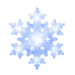 Kurt Adler Snowflake-9.25" White And Blue Lighted Sparkly Snowflake Christmas Tree Topper - Clear Lights