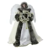 Roman Angels-17.5" White And Brown Angel With Wreath Christmas Tree Topper - Unlit