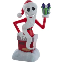 KSA Stars-11.25" White And Red Jack Skellington Holding Present Christmas Tree Topper, Unlit