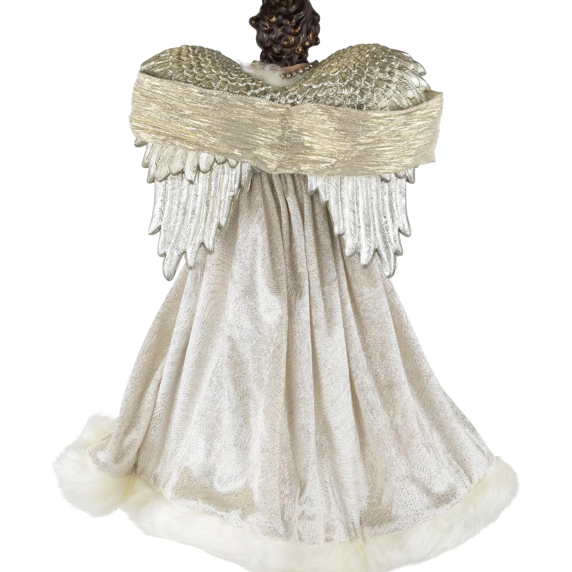 Northlight Angels-18" White And Silver Angel Christmas Tree Topper, Unlit
