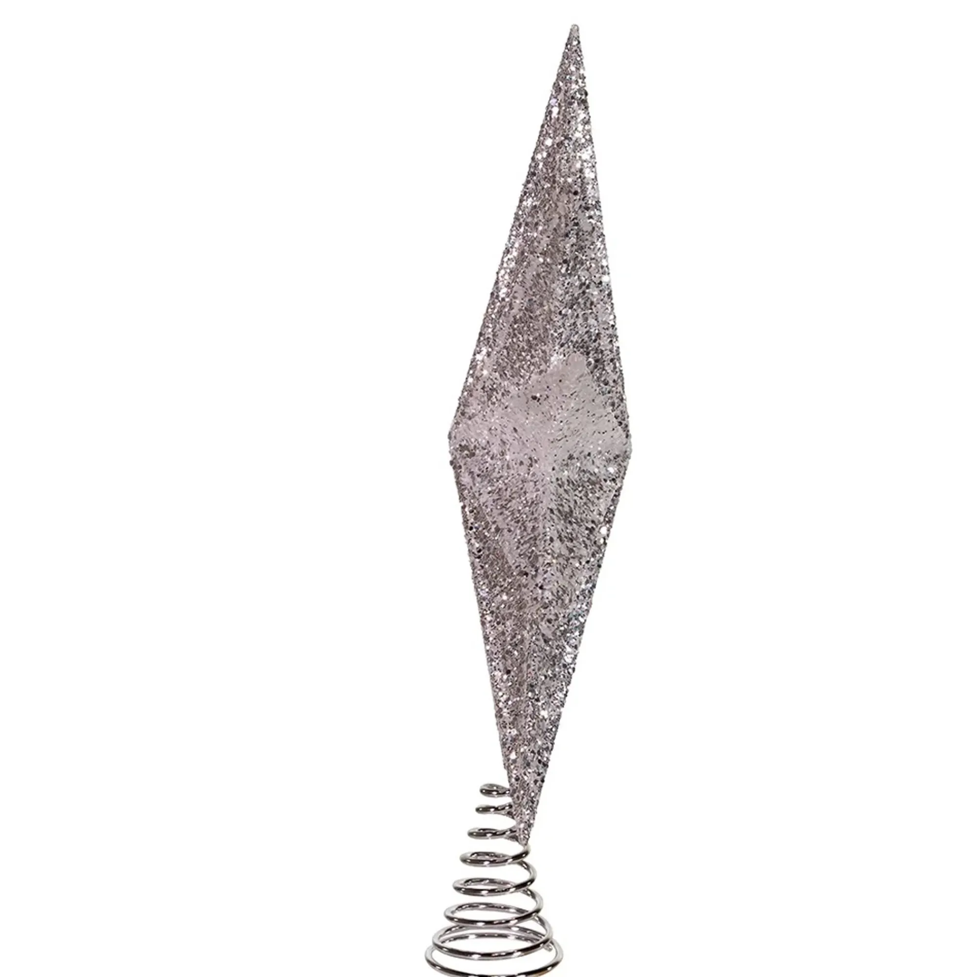 KSA Stars-19.25" White And Silver Bethlehem Star Christmas Tree Topper, Unlit