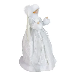 Roman Angels-14" White Angel In A Sparkly Dress Christmas Tree Topper- Unlit