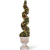 CC Christmas Decor Spiral-3.6' X 11" Pre-Lit Potted Upright Juniper Spiral Artificial Christmas Tree – Clear Lights