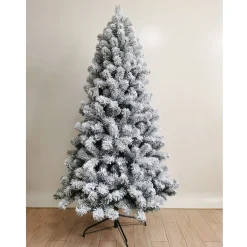 aleko Snowing- Cts6Ft01 Premium Artificial Snow Flocked Fir Holiday Christmas Tree - 6 Foot