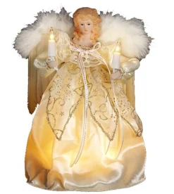 Kurt Adler Finials-Angel Light Up Christmas Tree Topper With 10 Lights Ul2154 New