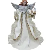CC Christmas Decor Angels-16"Angel With Harp Christmas Tree Topper, Unlit