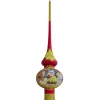 BESTPYSANKY Angels-Angels Admire Jesus Nativity Scene On Red Glass Christmas Tree Topper 11 Inches - Bbb-275-R