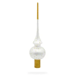 BESTPYSANKY Angels-Baby Angel On White Glass Christmas Tree Topper 11 Inches