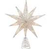 Kurt Adler Finials-Battery Operated Led Silver Glitter Bethlehem Star Tree Topper 12 Inch Bat4001