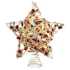 Kurt Adler Finials-Birch Holly Berry Rattan Star Lighted Christmas Tree Topper 11 Inch Ul4295 New
