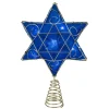KSA Stars-Blue And Gold Colored Hanukkah Star Led Tree Topper 11.5"
