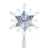 Kurt Adler Finials-Blue And White Rotating Lights Snowflake Christmas Tree Topper 9 Inch Jel0306