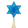 Kurt Adler Finials-Blue Light Up Star Of David Hanukkah Star Tree Topper Jewish Holiday Decoration