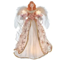 Kurt Adler Finials-Blush Boho Chic Angel Christmas Tree Topper 16 Inch Ul2229