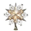 Kurt Adler Finials-Capiz Star With Scroll Design Lighted Tree Topper Decoration 9 Inch Ul3110 New