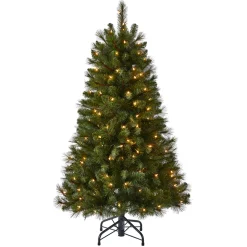 Celebrations Home Unlit- 4-1/2 Ft. Clear Prelit Smithtown Artificial Tree 140 Lights - Case Of: 1;